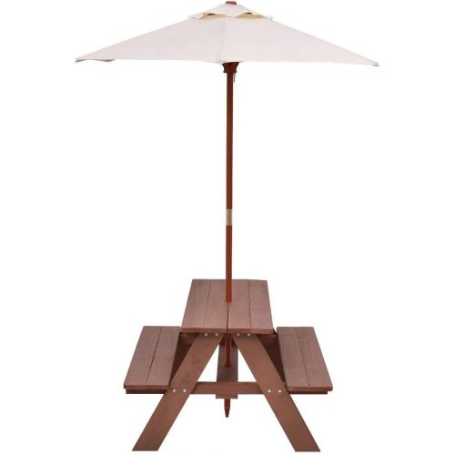  [아마존베스트]DreamHank Outdoor 4-Seat Kids Picnic Table Bench with Umbrella