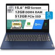 2021 Newest Lenovo IdeaPad 3 15.6” HD Touch Screen Laptop, Intel Quad-Core i5-10210U Up to 4.2 GHz (Beats i7-8565U), 12GB DDR4 RAM, 512GB PCI-e SSD, Webcam, WiFi, HDMI, Windows 11