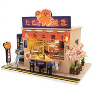 Roroom Dollhouse Miniature with Furniture, DIY Wooden Doll House Kit Japanese-Style Plus Dust Cover and Music Movement , 1:24 Scale Creative Room Idea Best Gift for Children Friend Lover（