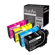 NoahArk 4 Packs 252XL Remanufactured Ink Cartridge Replacement for Epson T252XL 252 XL for Workforce WF-3630 WF-3640 WF-7610 WF-7620 WF-7110 WF-3620 WF-7210 WF-7710 WF-7720 (1BK/1C