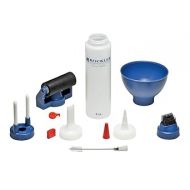 Rockler Wood Glue Applicator Set - Wood Working Glue Bottle (8oz) w/Glue Spout & Red Cap, Glue Line Centering Attachment, Silicone Glue Brush, & More - Easy to Clean Bottle with Brush Applicator
