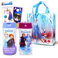 Classic Disney Disney Frozen Bath Accessories Set ~ Bundle with 5 Pc Frozen Body Wash, Shampoo, Tote Bag, Stickers, and More