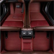 Seven-flower Car Floor Mat Custom Fit All Weather Waterproof Front and Rear Liners for Land Rover Range Rover 2010-2012(Wine red)
