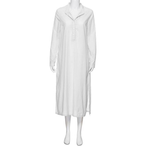  WWricotta Womens Kaftan Cotton Long Sleeve Plain Casaul Oversized Maxi Long Shirt Dress