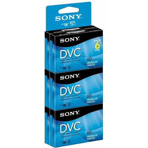 소니 Sony DVM60PRR/6C 6-Pack 60-Minute Premium DVC with Hangtab