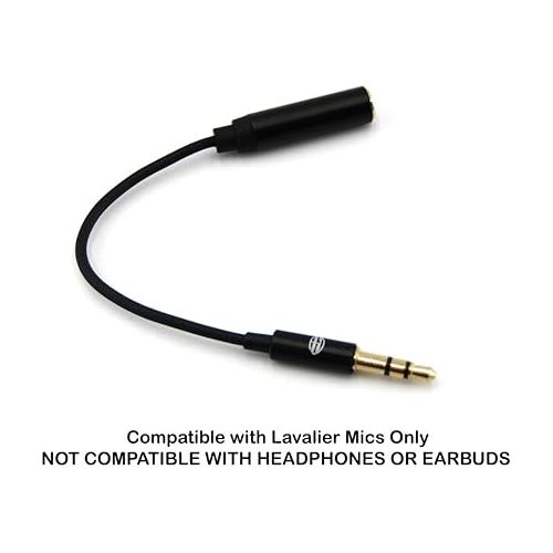  AGD TRRS to TRS Male to Female 4pin 3pin / 3 to 2 Rings Adapter for Small Mini Lavalier Lapel Omnidirectional Condenser Microphone Apple iPhone Android Cellphones Noice Noise Cancelling Mic (AGDC)