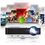 CAIWEI Smart Projector 1080P, LCD WIFI Projector for Phone Airplay, Home Movie Theater Sport Lives, HDMI Bluetooth Gaming Projector 200 Full HD, IOS Android Laptop Wireless Sync, TV Stick
