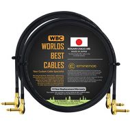 2 Units - 5 Foot-Pedal, Effects, Patch, instrument cable CUSTOM MADE By WORLDS BEST CABLES  made using Mogami 2524 wire and Eminence Gold Plated ¼ inch (6.35mm) R/A Pancake type C