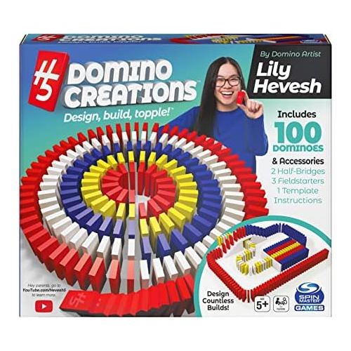  [아마존베스트]Spin Master Games H5 Domino Creations 100-Piece Set by Lily Hevesh, for Families and Kids Ages 5 and up