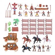 F Fityle West Cowboys and Indians Figures Kids Play Toys Life Scene Accessories for Children, Boys, Kids