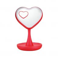 Family History LED Love Heart Makeup Mirror, Creative Red Touch Dimming Mirror Wedding Dressing Table Decorative Mirror USB Fill Mirror Dressing Mirror Makeup Tools,Red