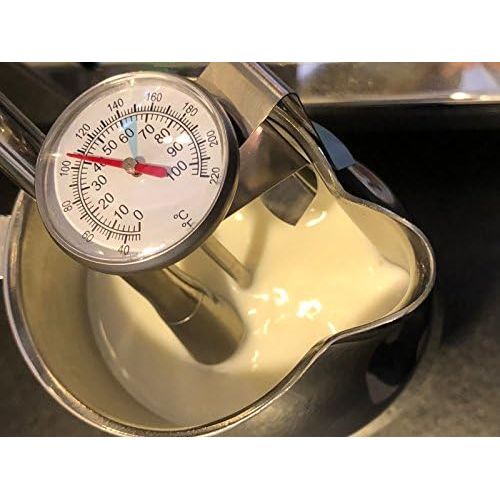 Scarlet bijoux scarlet espresso | Milchthermometer Professionale Edelstahl-Thermometer zur Temperaturkontrolle beim Aufschaumen von Milch fuer perfekten Milchschaum mit Clip zur Befestigung am M