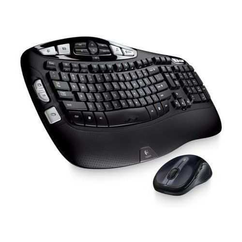 로지텍 Logitech MK550 Wireless Wave K350 Keyboard and Mouse Combo ? Includes Keyboard and Mouse, Long Battery Life, Ergonomic Wave Design with Wireless Mouse (with Mouse)