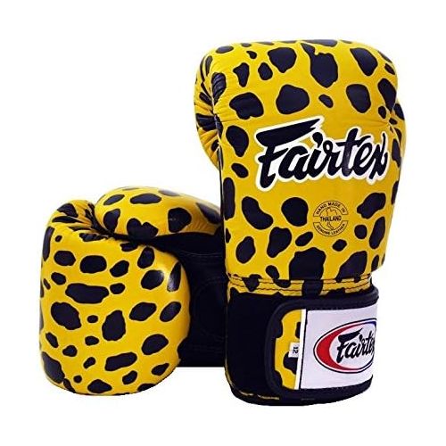  Fairtex Muay Thai Boxing Gloves BGV1 Limited Edition - Wild Amimal Collection Tiger Leopard Zebra Dalmatian Size : 10 12 14 16 oz Training & Sparring Gloves for Kick Boxing MMA K1