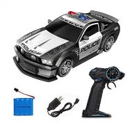 UJIKHSD Remote Control Police Sports Car RC High Speed Cop Chase 1:12 Scale Radio Control Patrol Vehicle with Headlights Hobby Toy Car for Boy