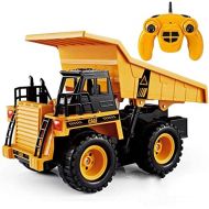 SXDYJ Remote Control Construction Dump Truck Toy, RC Dump Truck Toys, Construction Toys Vehicle, RC Truck Toys 360°Rotating RC Construction Truck