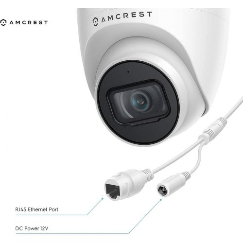  [아마존베스트]Amcrest 5MP UltraHD Outdoor Security IP Turret PoE Camera with Mic/Audio, 5-Megapixel, 98ft NightVision, 2.8mm Lens, IP67 Weatherproof, MicroSD Recording (256GB), White (IP5M-T1179