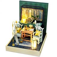 Roroom DIY Miniature and Furniture Dollhouse Kit,Mini 3D Wooden Doll House Craft Model Chinese-Style with Dust Cover and LED,Creative Room Idea for Valentines Day Birthday Gift(Ind