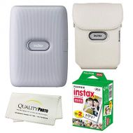 Fujifilm Instax Mini Link Smartphone Printer Bundle with Case and 20 Films (White)