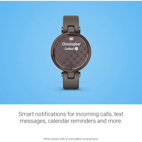 가민 Garmin Lily, Small GPS Smartwatch with Touchscreen and Patterned Lens, Dark Bronze