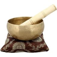 TM THAMELMART FOR BEAUTIFUL MINDS 5.5 Tibetan Singing Bowl for Meditation, Sound Healing, Yoga & Sound Therapy. Made of 7 metals. Silk Cushion, Wooden Mallet, Box & Tingsha included by thamelmart명상종 싱잉볼