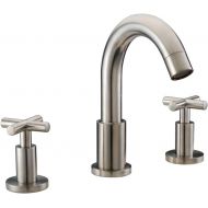 Dawn AB03 1513BN 3-Hole Widespread Lavatory Faucet with Cross Handles for 8 Centers, Brushed Nickel