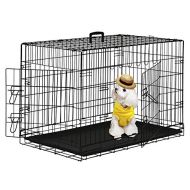 BestPet 24 Wire Metal Folding Pet Dog Cage Crate Kennel W/2-doors w/ABS Plastic Removable Tray