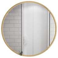 GYX-Bathroom Mirror Metal Frame Hanging Mirror Round Wall Mirror - Modern Bedroom, Bathroom Shaving Mirror Family Wall Mounted Vanity Mirror Golden