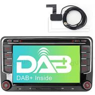 Junhua 7 Inch 2 Din Car Radio with Wince System DVD Player, GPS Navigation, Radio, Bluetooth, USB, Supports DAB, Camera, Steering Wheel Operation, 1080P Video, 16GB, Map, Material