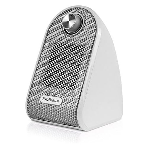 프로 Pro Breeze 500W Mini Ceramic Fan Heater for Workplace or Desk PTC Ceramic Compact Heater White