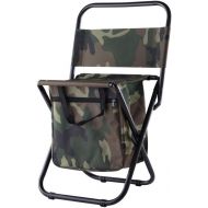 UNISTRENGH Foldable Camping Chair with Cooler Bag Compact Fishing Back Rest Stool for Fishing, Camping, Hiking, Traveling, BBQ (Military Camouflage)캠핑 의자