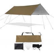 Sutekus Camping Tarp Rain Fly Tarp Waterproof Tent Tarp Lightweight Ripstop Fabric 12FT Extra Large Tarp
