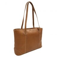 Piel Leather Ladies Computer Tote, Saddle, One Size