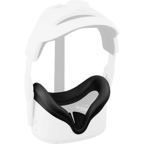  [아마존베스트]Elygo Eyglo VR Face Silicone Cover Mask for Oculus Quest 2 Headset Face Pad Cushion Sweatproof Washable Light Blocking Oculus Quest 2 Accessories (Black)