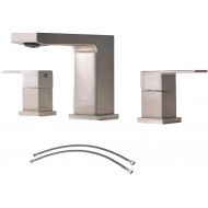 VCCUCINE Best Commercial 3 Holes Two Handles Lavatory Vanity Sink Widespread Brushed Nickel Bathroom Faucet, Bathroom Sink Faucet With Hoses