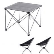 LPYMX Folding Camping Table and Chair Picnic Table Foldable Camping Furniture Set Portable Picnic Table and Chair