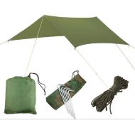 LIUFS Camping Tarp Shelter, Lightweight and Waterproof Rain Fly Tent Large Tarp with with Carry Bag for Hiking Fishing Picnic, Green