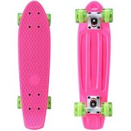 Playshion Complete 22 Inch Mini Cruiser Skateboard for Beginner with Sturdy Deck