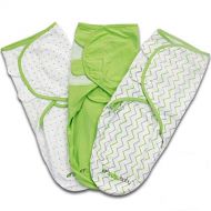 Ziggy Baby Baby Swaddle Blanket Wrap Set (3 Pack) Green, Grey Chevron, Dot, Solid