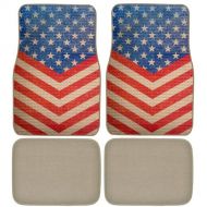 CarsCover US America Flag Custom Designed Car Truck SUV Universal-fit Front & Rear Seat Carpet Captain Style Floor Mats - 4pc