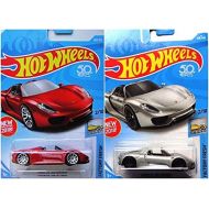 Hot Wheels Porsche 918 Spyder Red 292/365 and Porsche 918 Spyder Silver 184/365
