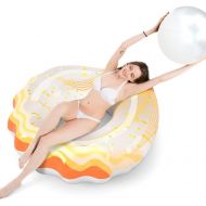 Jasonwell Inflatable Seashell Pool Float Seasehll Floatie with Ball Water Fun Large Blow Up Summer Beach Swimming Floaty Party Pool Inflatables Ride on Toys Lounge Raft for Kids Ad