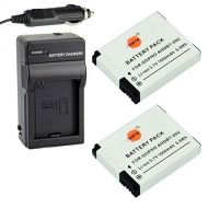 DSTE Replacement for 2X AHDBT-002 Battery + DC121 Travel and Car Charger Adapter Compatible GoPro Hero1 Hero2
