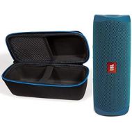 JBL Flip 5 Waterproof Portable Bluetooth Recycled Plastic Speaker Bundle with divvi! Protective Hardshell Case - Blue (Eco Edition)