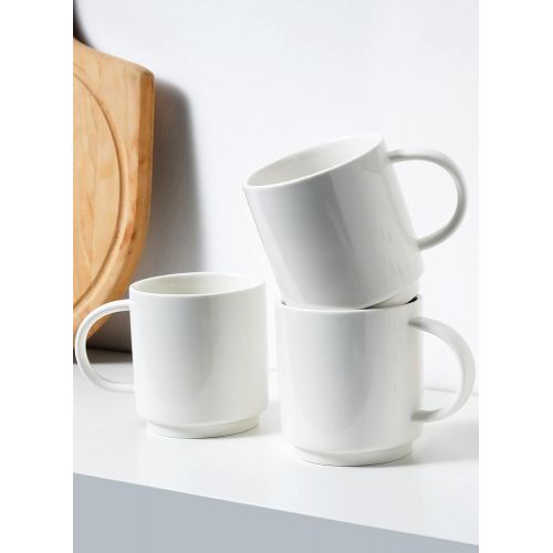 [아마존베스트]Sweese 616.001 Stackable Coffee Cups - 10 Ounce for Specialty Coffee Drinks, Cappuccino, Cafe Mocha, Latte and tea, Set of 6, White