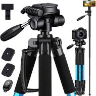 Victiv 72-inch Camera Tripod Aluminum T72 with Phone Tripod Mount- Lightweight Tripod & Monopod Compact for Travel with 2 Quick Release Plates for Canon Nikon DSLR Video Shooting -
