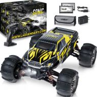 LAEGENDARY RC Car - Off Road Remote Control Car for Adults & Kids, Waterproof All Terrain 4x4 Truck w/ 2 Batteries - 1:16 Scale, Brushless, Black - Yellow