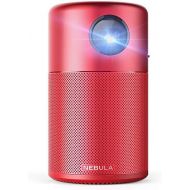 NEBULA Capsule, by Anker, Smart Wi-Fi Mini Projector, Red, 100 ANSI Lumen Portable Projector, 360° Speaker, Movie Projector, 100 Inch Picture, 4-Hour Video Playtime, Outdoor Projec