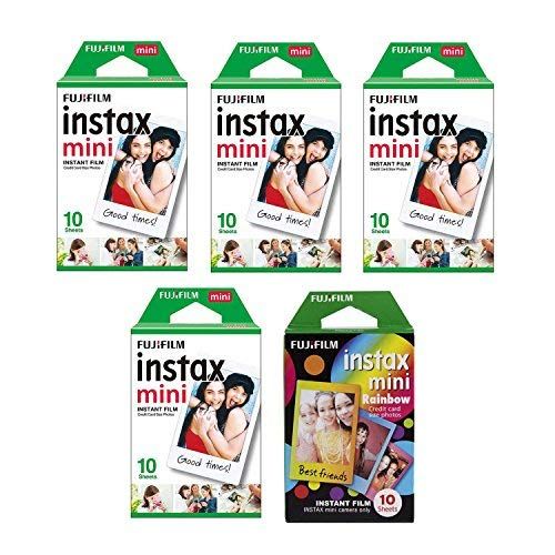 후지필름 Fujifilm INSTAX Mini Instant Film Twin Pack (White)X2,Fujifilm INSTAX Mini Instant Film (Rainbow)X1,Value Pack