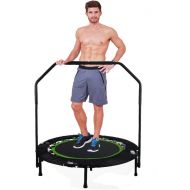 Hurbo Fitness Workout 40 Rebounder Trampolines Foldable Exercise Trampoline with Handrail for Adults or Kids [US Stock]